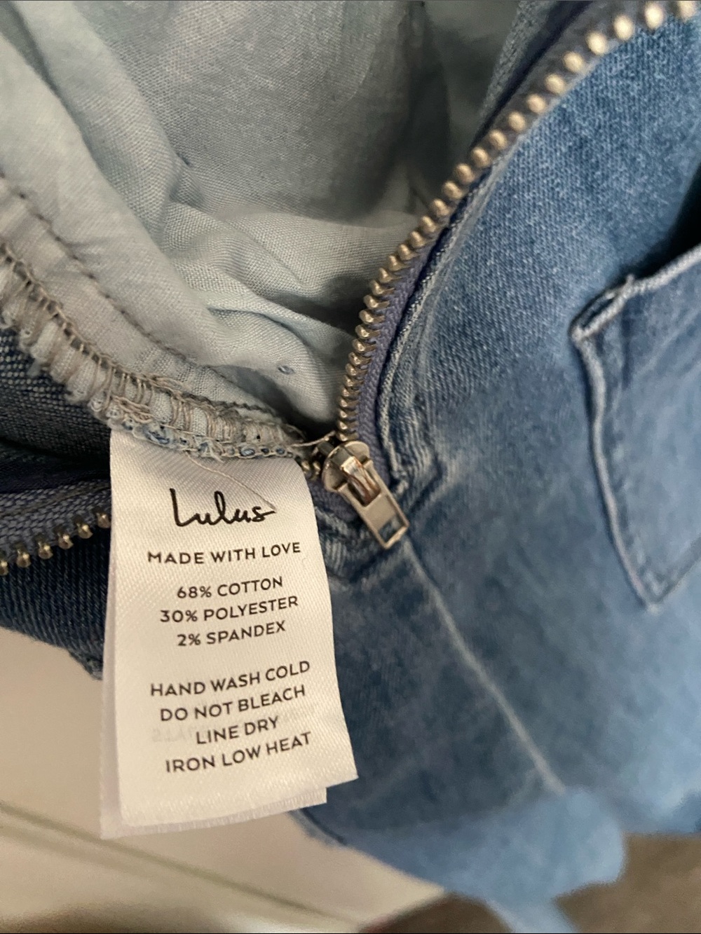 Lulu's Blue Chambray Crossover Denim Overalls - Picture 5 of 6